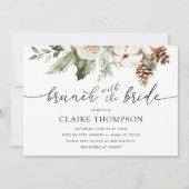 Winter Brunch mit Brautdusche Evergreen Einladung (Vorderseite)