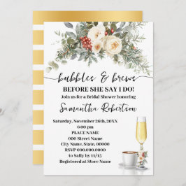 Winter Bubbles & Brews Coffee Bridal Shower Einladung