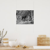 Winter Buck B/W Poster (Küche)