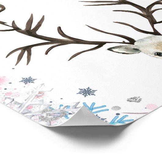 Winter buck oder tun Geschlecht zeigen Daumenabdru Poster (Ecke)