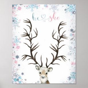 Winter buck oder tun Geschlecht zeigen Daumenabdru Poster