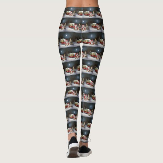 Winter Bulldog Caravan Christmas Adventure Leggings (Rückseite)