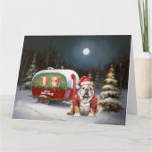 Winter Bulldog Caravan Weihnachtsabenteuer Karte (Vorderseite)