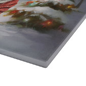 Winter Bulldog Caravan Weihnachtsabenteuer Schneidebrett (Ecke)