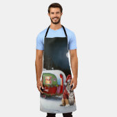 Winter Bulldog Caravan Weihnachtsabenteuer Schürze (Getragen)