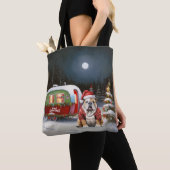 Winter Bulldog Caravan Weihnachtsabenteuer Tasche (Von Nahem)