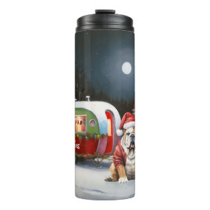 Winter Bulldog Caravan Weihnachtsabenteuer Thermosbecher