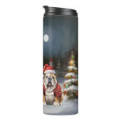 Winter Bulldog Caravan Weihnachtsabenteuer Thermosbecher (Nach rechts gedreht)