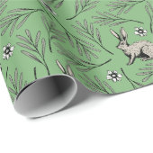 Winter Bunnies Green Holiday Geschenkpapier (Rolleneckpunkt)