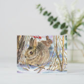 Winter Bunnies Postkarte (Stehend Vorderseite)