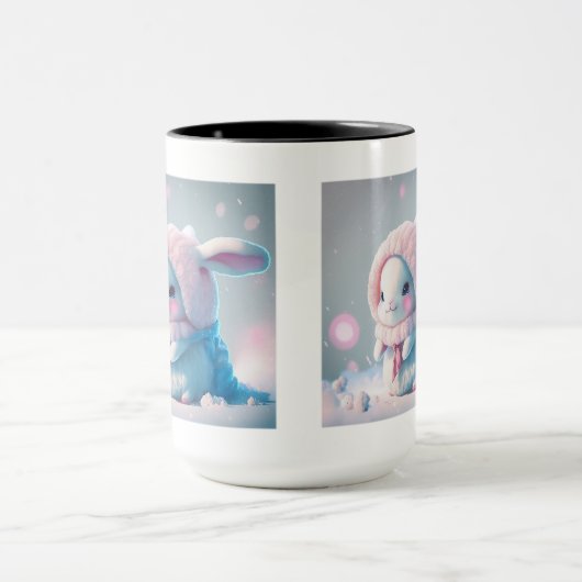 Winter Bunny Combo Tasse, 15 oz Tasse (Zentrum)