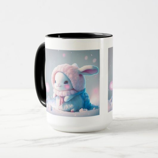 Winter Bunny Combo Tasse, 15 oz Tasse (Vorderseite Links)