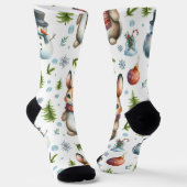 Winter Bunny Design, Christmas Rabbit Socks Socken (Gewinkelt)