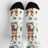 Winter Bunny Design, Weihnachtskaninchen Socken (Oben)