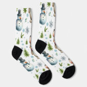 Winter Bunny Design, Weihnachtskaninchen Socken (Rechts)