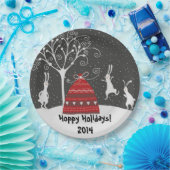 Winter Bunny Hoppy Holidays Papierplatte Pappteller (Party)