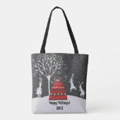 Winter Bunny Hoppy Holidays Tote Bag Tasche (Rückseite)