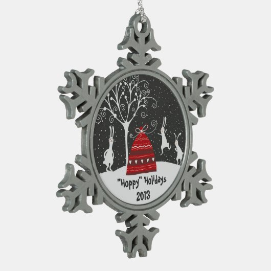 Winter Bunny Hoppy Urlaub Snowflake Ornament (Links)