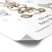 Winter Bunny Ice Skate Baby Shower Welcome  Poster (Ecke)