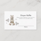 Winter Bunny Ice Skate Diaper Raffle Baby Shower Begleitkarte (Vorderseite)