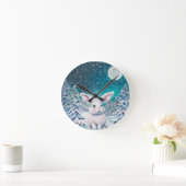 Winter Bunny in Snow Wall Clock Runde Wanduhr (Zuhause)