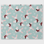 Winter Bunny Pattern Geschenkpapier (Flach)