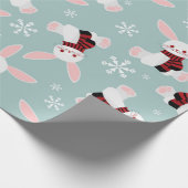 Winter Bunny Pattern Geschenkpapier (Ecke)