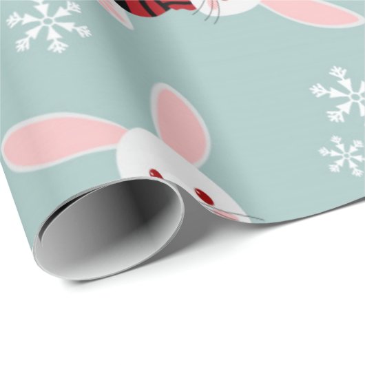 Winter Bunny Pattern Geschenkpapier (Rolleneckpunkt)