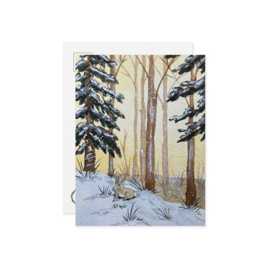 Winter Bunny Postcard Postkarte (Vorderseite/Rückseite Beispiel)