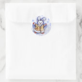 Winter Bunny Sticker! Runder Aufkleber (Tasche)