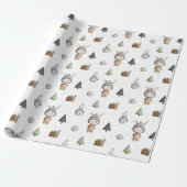Winter Bunny und Schneemann Geschenkpapier (Ungerollt)