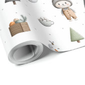 Winter Bunny und Schneemann Geschenkpapier (Rolleneckpunkt)