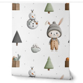 Winter Bunny und Schneemann Tapete (Abrollen)