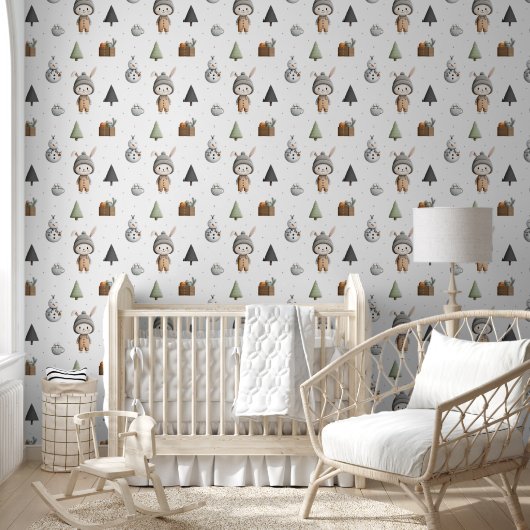 Winter Bunny und Schneemann Tapete (Kinder)