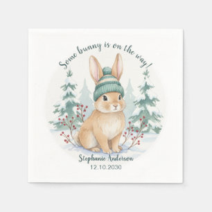 Winter-Bunny-Wald-Wasserfarben-Baby-Party Serviette