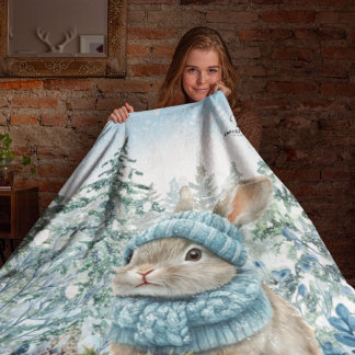 Winter Bunny Watercolor Sherpadecke