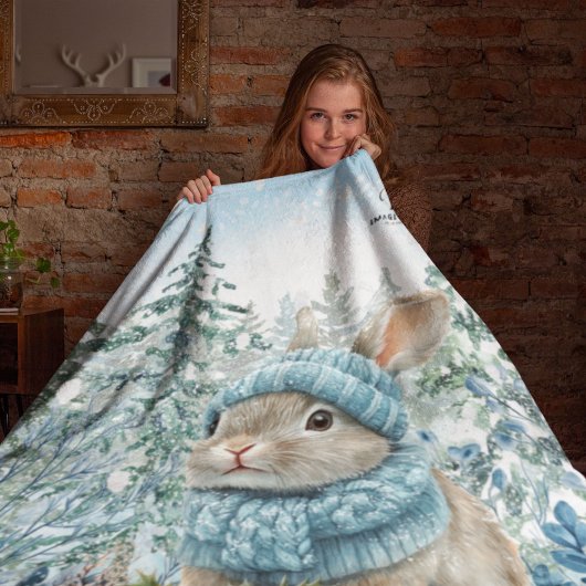 Winter Bunny Watercolor Sherpadecke