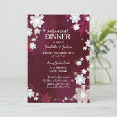 Winter Burgund Hochzeit Probe Dinner Einladung (Stehend Vorderseite)