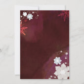 Winter Burgund Hochzeit Probe Dinner Einladung (Rückseite)