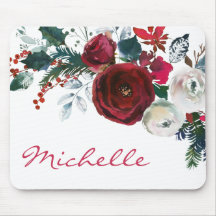 Winter Burgund Peony Rose Pine Bouquet