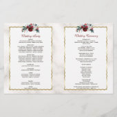 Winter Burgund Pine Gold Hochzeitsprogramm für Flo (Rückseite)