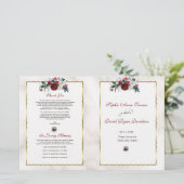 Winter Burgund Pine Gold Hochzeitsprogramm für Flo (Stehend Vorderseite)