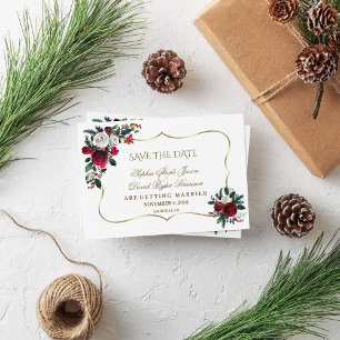 Winter Burgund Pine Pine Gold Save the Date