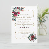 Winter Burgund Pine Probe Dinner Einladung (Stehend Vorderseite)