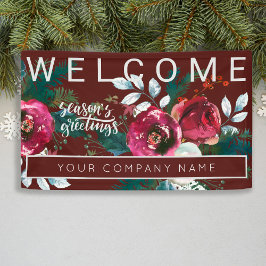 Winter Burgund Weihnachts Corporate Party Willkomm Banner