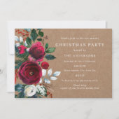 Winter Burgundy Green Foliage Weihnachtsfeiertag P Einladung (Vorderseite)