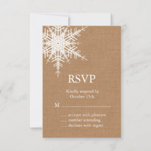 Winter Burlap UAWG RSVP Karte