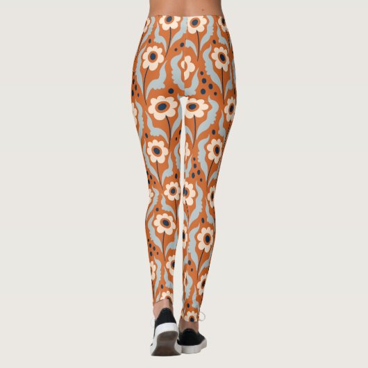 Winter Burnt Orange Egg Blume Leggings (Rückseite)