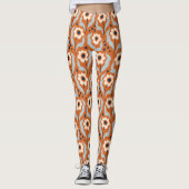 Winter Burnt Orange Egg Blume Leggings (Vorderseite)