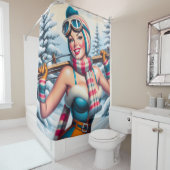 Winter Button-up Girl Duschvorhang (Beispiel)